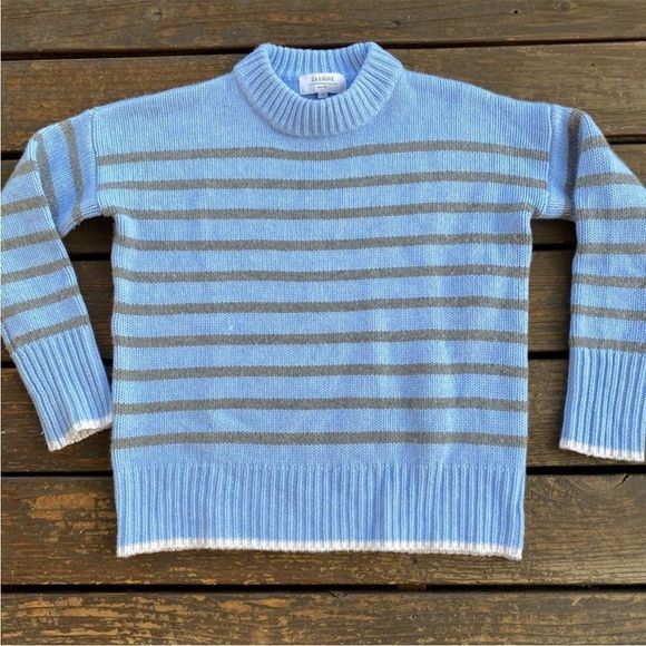 La Ligne Sweaters - La Ligne Marin Sweater Blue with Gray Stripes sz S